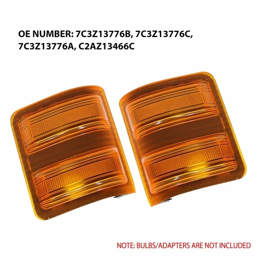 For Ford 08-16 F250 F350 F550 F450 Super Duty Amber Side Light Mirror Lens 2pcs