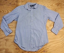 Polo Ralph Lauren Estate Blue Striped Long Sleeve Button Front Shirt Mens 16.5