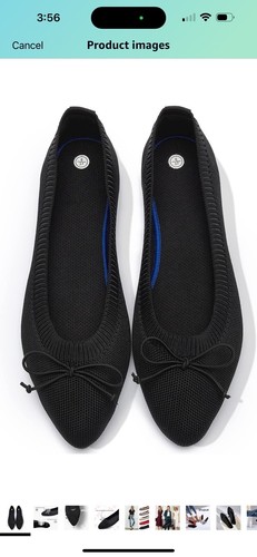 Shupua flache Damenschuhe schwarz flache Schuhe spitz zulaufend Größe 10