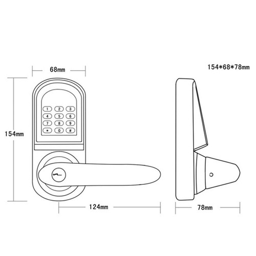 Mechanical Home Door Lock Set Keyless Entry Digital Code Keypad Combination US - Picture 5 of 6