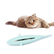 Silicone pet cat chew fish catnip clean toothbrush toy interactive