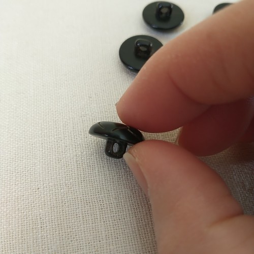 VTG Replacement Faux Leather Pattern Button For Coat Cardigan Dark Brown Set of5 - Picture 5 of 6