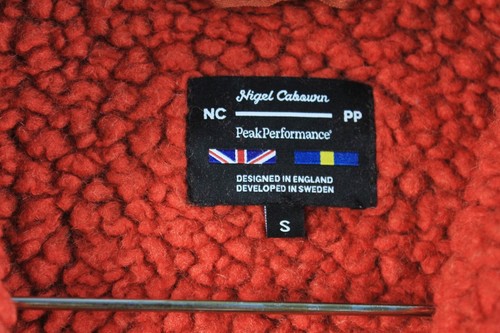 Nigel Cabourn x Peak Performance Fleece Sweater Size S red hooded cardigan - Picture 5 of 5