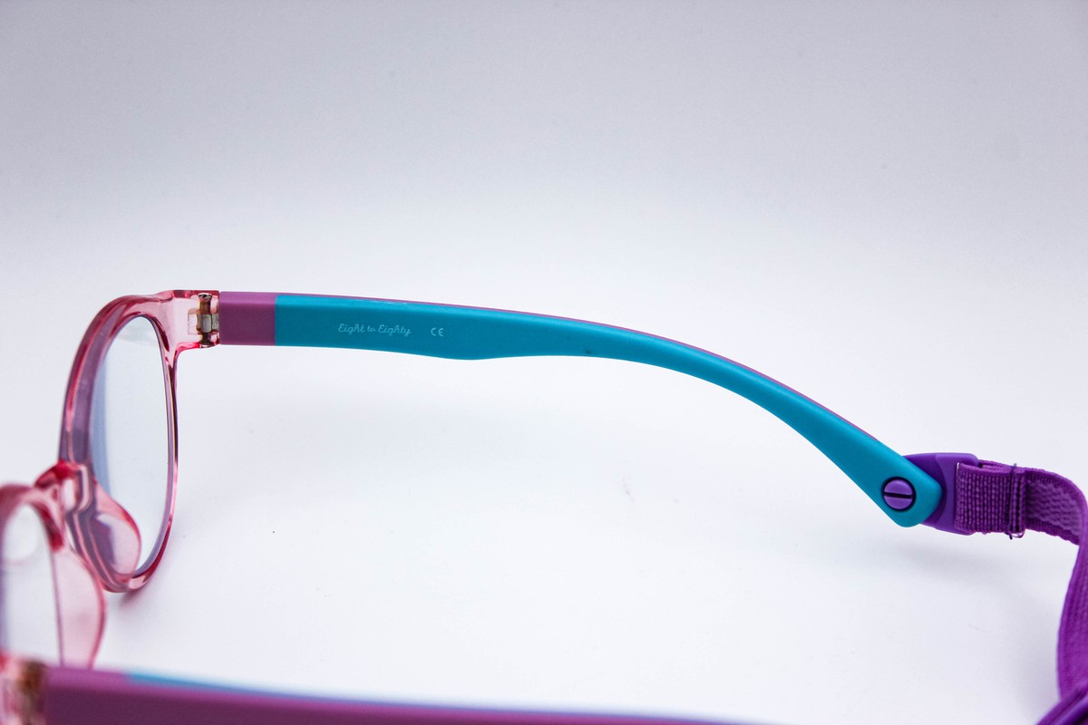 Eight To Eighty Cutie Pink Round Kid Eyeglasses Frames W/Strap 44