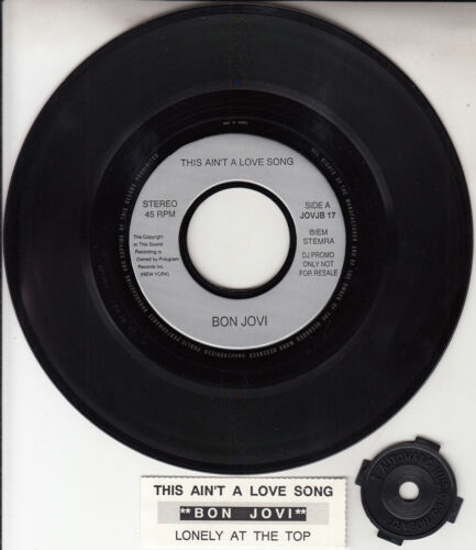 BON JOVI  This Ain't A Love Song 7" 45 rpm record + juke box title strip RARE! - Afbeelding 1 van 1