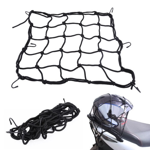 40 * 40cm 6 Hook Motorcycle Helmet Cargo Luggage Elastic Mesh Web Net Black - Picture 8 of 8