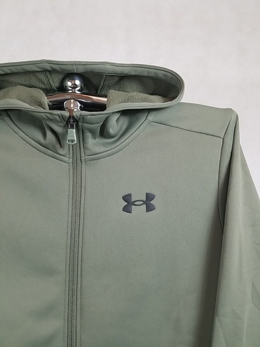 NWT Under Armour Hoodie Boy Size X- Large Full Zip Hooded Sweatshirt Green Logo - Picture 3 of 6