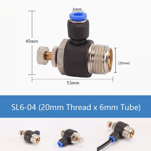 SL4/6/8/10/12mm Pneumatic Push Fit Connectors Fittings Regulating/Throttle Valve - Picture 28 of 31