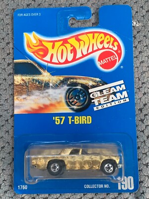 1991 Hot Wheels 57 T-Bird Gleam Team NIP Thunderbird 1957 190 Gold