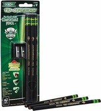 Dixon 22506 Tri-Conderoga Triangular Cedar #2 Pencils Pack of 6 with Sharpener