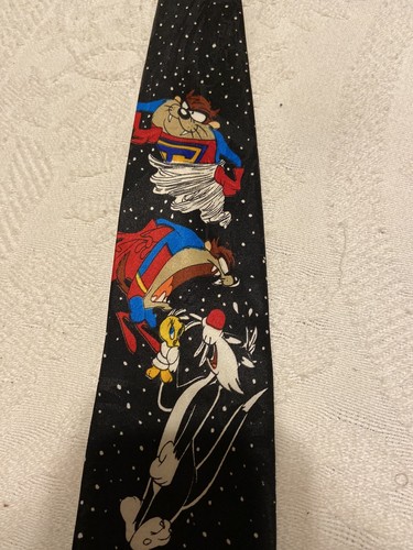 Corbata de cuello vintage de personajes de Looney Tunes Super Taz 1993 para hombre - Imagen 4 de 6