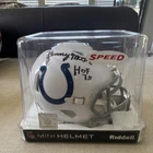 Lenny Moore Signed Indianapolis Colts Riddell Mini Helmet HOF 75 w/ Case COA