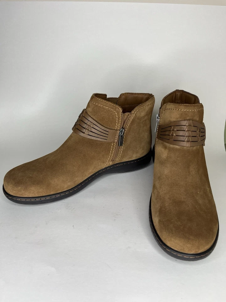 Earth Botines Mujer Talla 11M Marrón Gamuza Cremallera Comodidad Foto 2 de 4