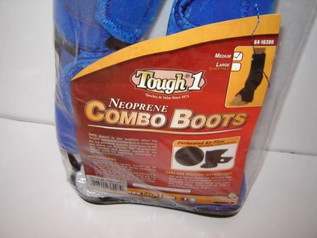 Botas deportivas y campanas protectoras para caballos combinación 1 - ventiladas - azul real - medianas Foto 3 de 4