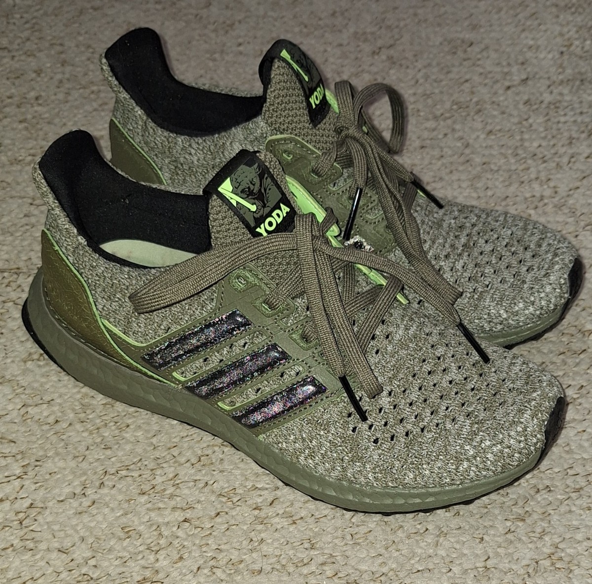 ADIDAS ULTRA BOOST DNA STAR WARS YODA USED TRAINERS GREAT FY3496 UK SIZE
