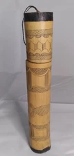 Vintage Natural Bamboo Container With Carving Stash Incense Small Long Items