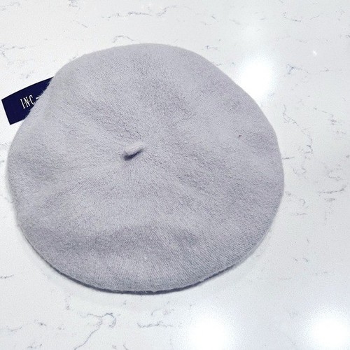 NWT INC International Concepts Solid Beret, hat beanie for women’s in Grey - Picture 2 of 6