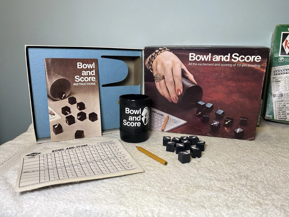Vintage Dice Board Games Lot Roll & Score Poker Bowl & Score Kismet Extra Sheets - Image 2 of 4