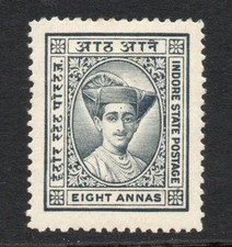 Indore 1927-37 8a Slate-grey SG 27 Mint. (R4130)