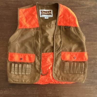Gamehide Hunting Vest Padded Shoulder Ammunition Loops Brown Blaze Orange Size L