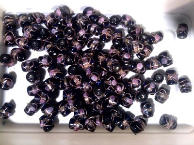 VTG 225G BLUE BARREL WEDDING BEADS INDIA  #080818d CLOSE OUT