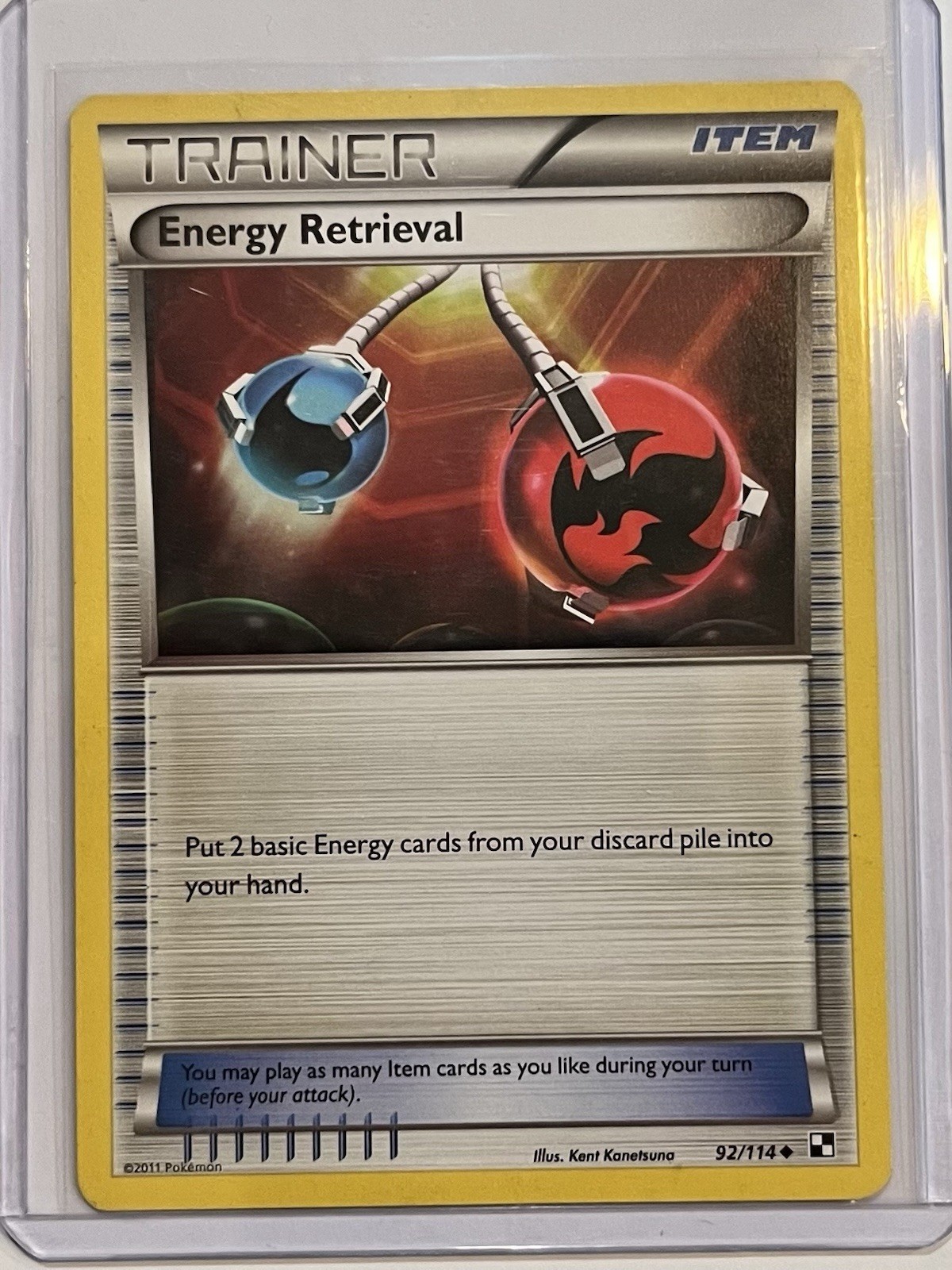 Pokemon Energy Retrieval 92/114 Black & White 2011 NM Trainer Card 