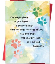 IDU Pet Sympathy Card for Dog Cat,Loss of 8 inches by 5.3 inches, ZN144