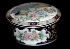 Peacock and Flower Decorated Round Trinket Box Asahi Porcelain Japan 3-3/4" — photo 4
