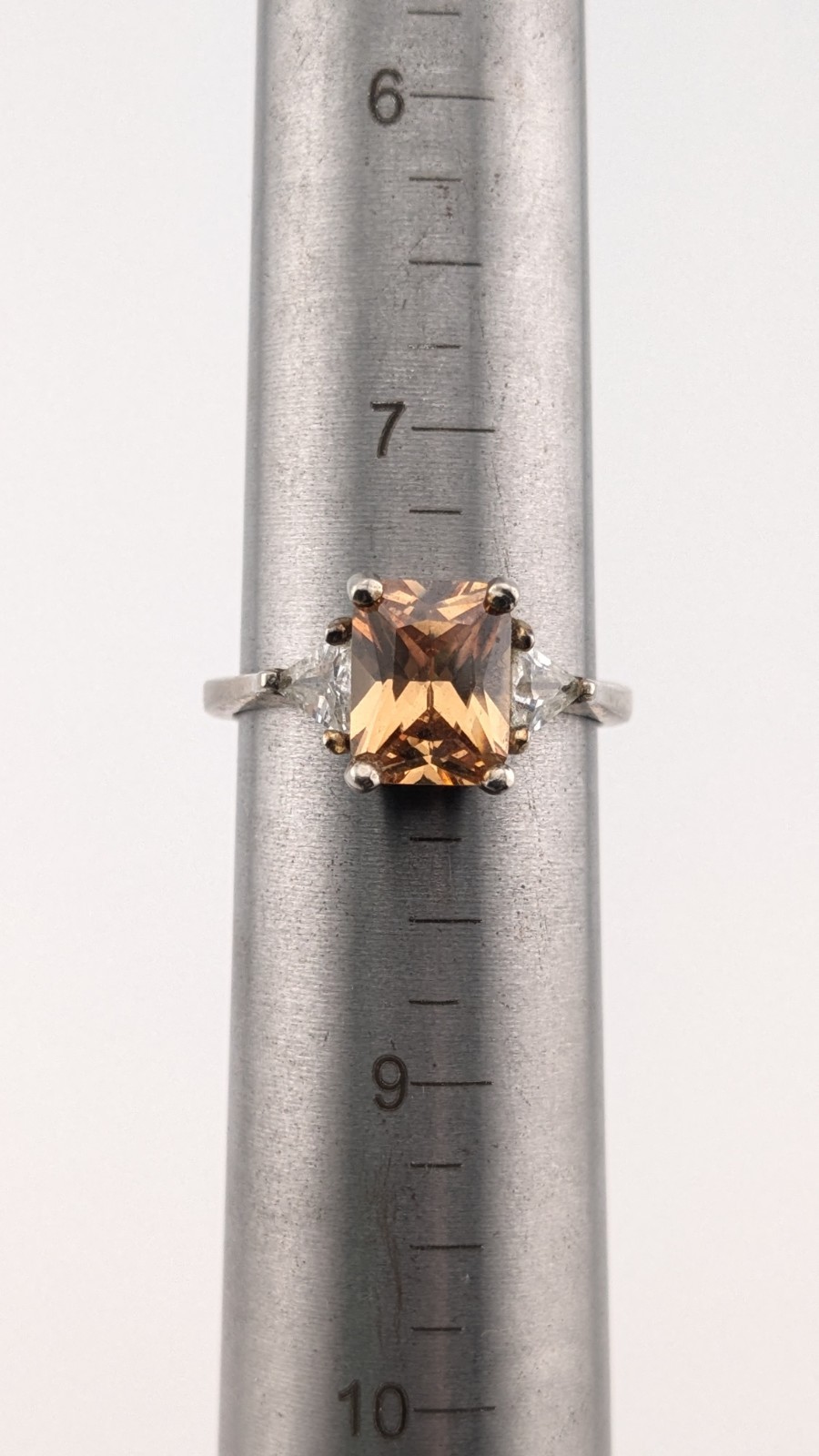 Vintage Sterling Silver Ring Rectangular Stone Pi… - image 13