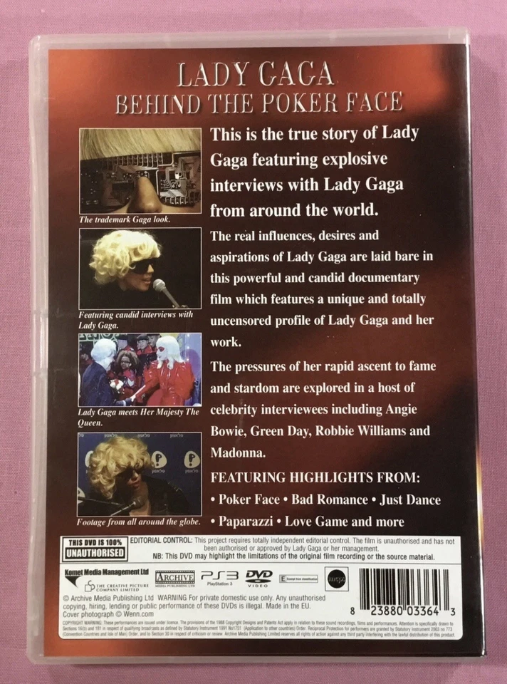 Lady Gaga, Behind the Poker Face, DVD (2010) Lady Gaga cert E - Image 2 of 3