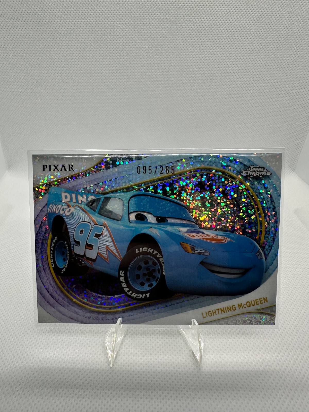 2025 Topps Chrome Disney Lightning McQueen Mini Diamond #095/265