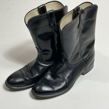 Laredo Boots Men’s 11 D Black Leather Cowboy Roper Western MADE IN USA