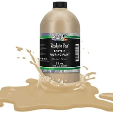 Desert Sand Acrylic Ready to Pour Pouring Paint - Premium 32-Ounce Pre-Mixed ...