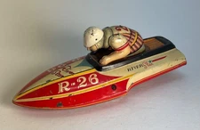 River Star R-26 Tin Litho Made in Japan Friction Speed Boat