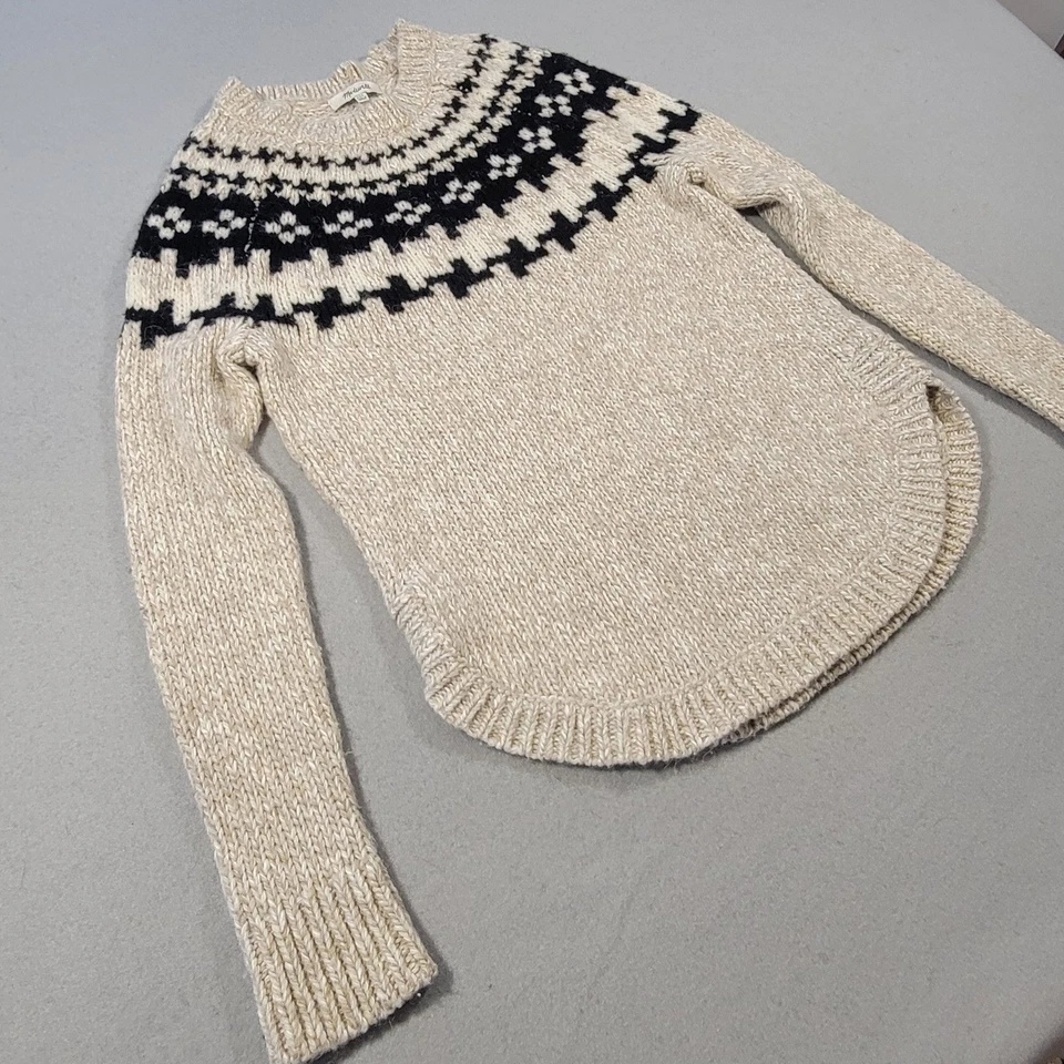 Suéter Madewell Mujer Lana Mezcla Alpaca Beige Negro Fair Isle Tejido Talla XXS Foto 2 de 4