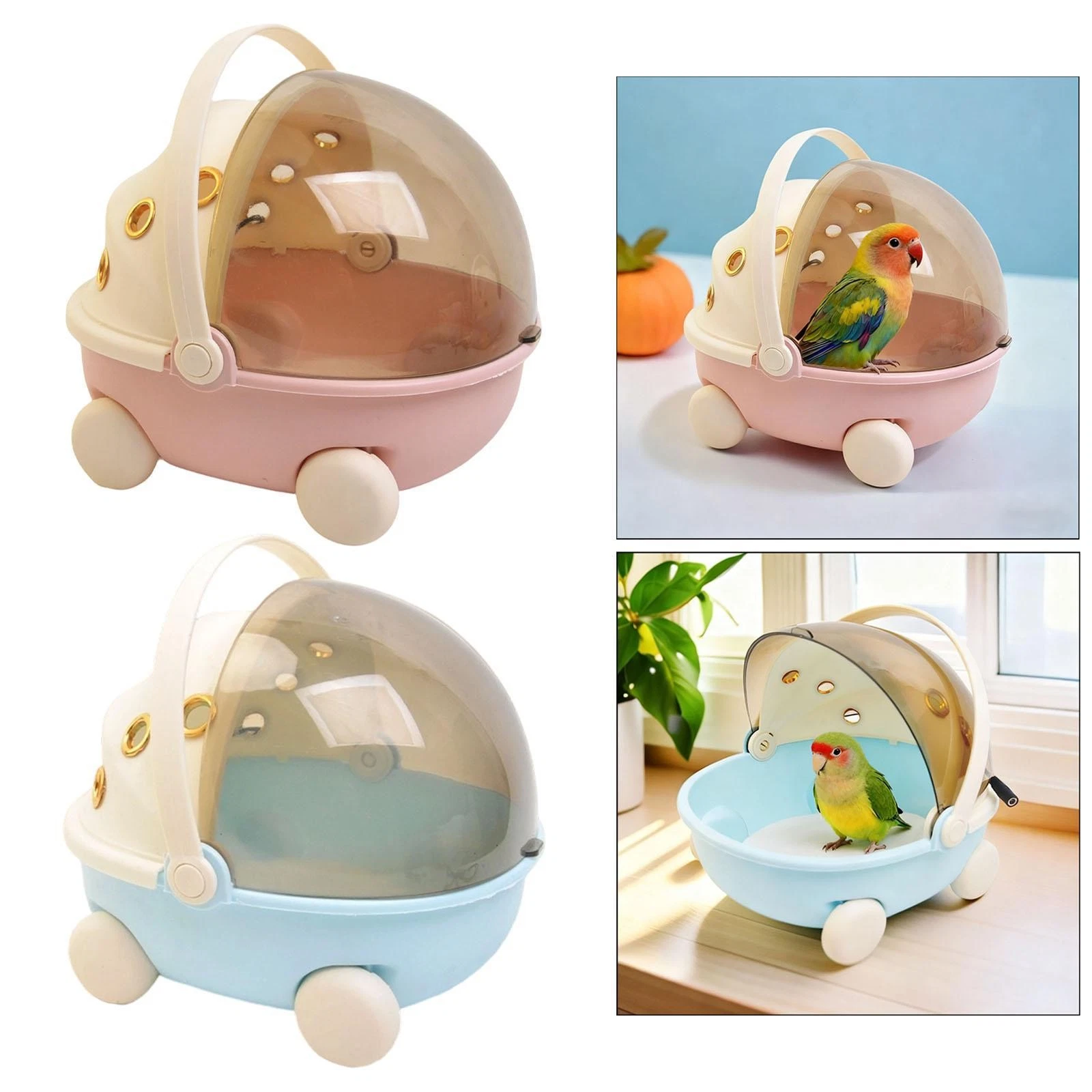 Bird Travel Cage with Heater Portable Birdcage for Finches Parrots Lovebirds