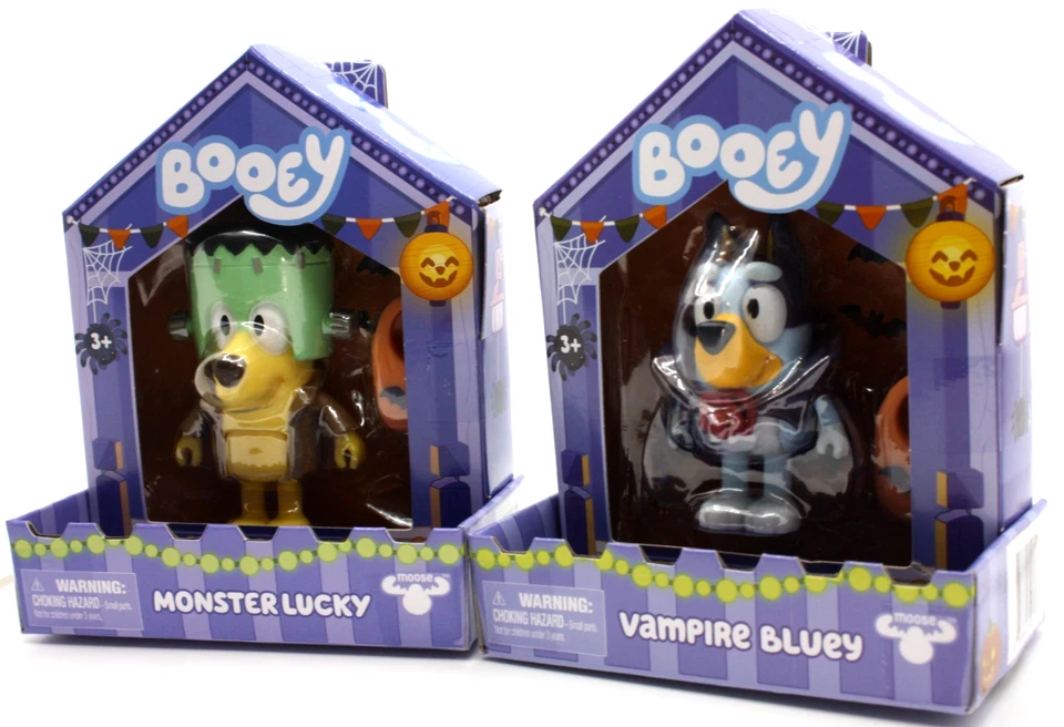 🎃 Juego de figuras Bluey Booey Monster Lucky & Vampire Bluey - En caja, 2,5" nuevo Foto 2 de 4