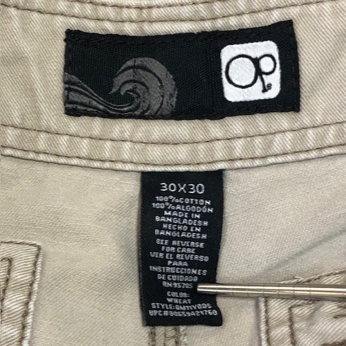 Vintage OP Ocean Pacific Flap Pocket Cargo Pants Mens 30X30 Khaki Skate Surf - Picture 2 of 20