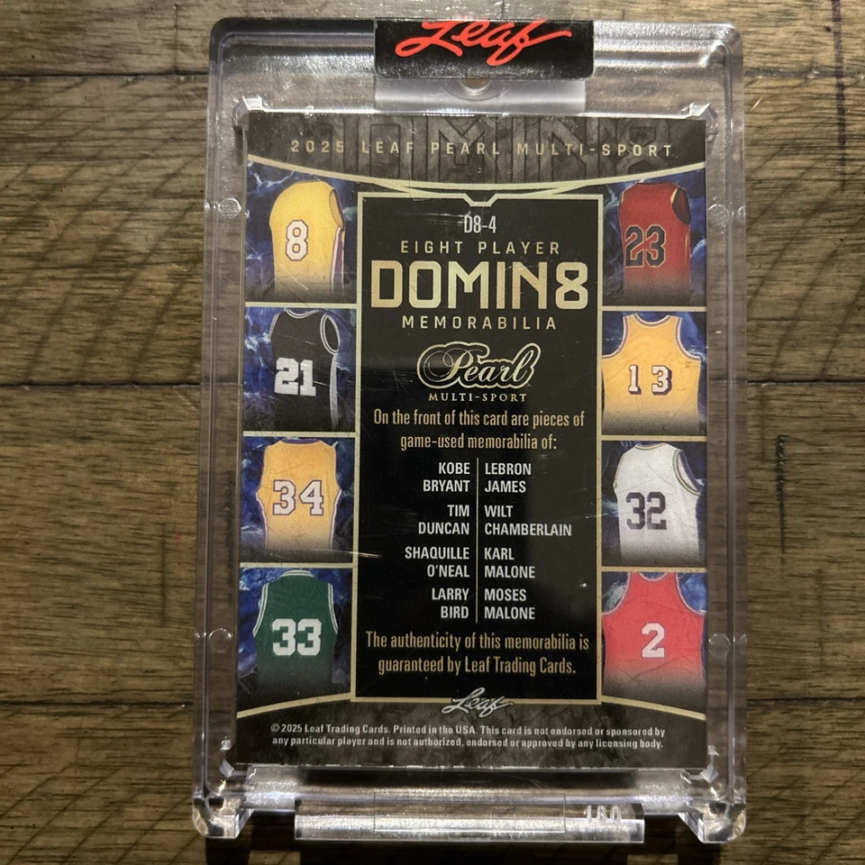 Tarjeta coleccionable multideporte Leaf Pearl 2025 Domin8 7/8 incluye Kobe, LeBron, etc. Foto 2 de 4