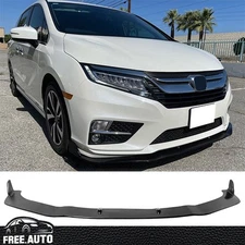 Front Bumper Lip Fits 18-20 Honda Odyssey STL Style Spoiler Unpainted Black PU