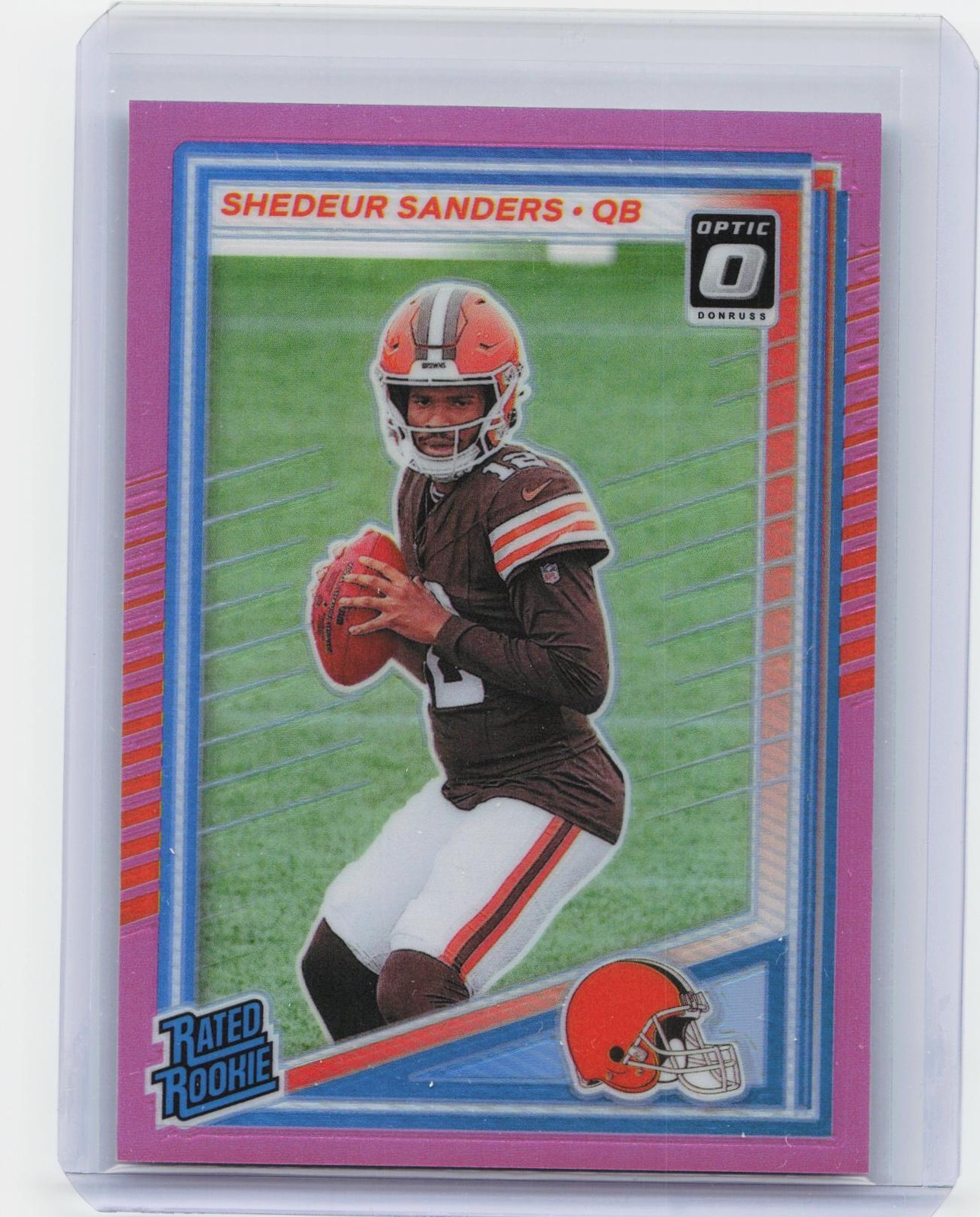 2025 Donruss #306 Shedeur Sanders Optic Rated Rookies Preview Pink