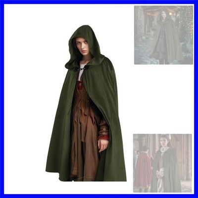 Medieval Hooded Cloak Halloween Renaissance Cape with hood Wizard Costume Sor...