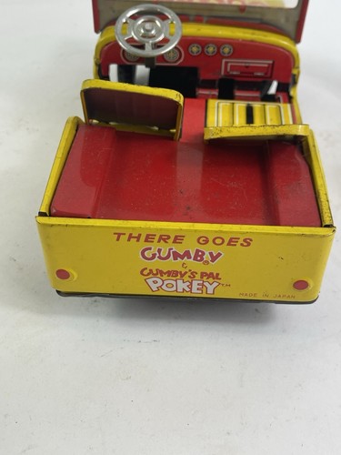 Gumby's Jeep 1966 Lakeside Toys Vintage Pressed Steel Made In Japan Very Good - Picture 9 of 13