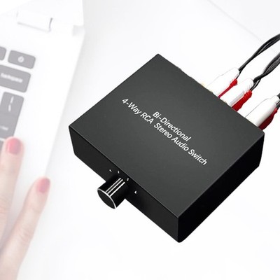 4 Wege bidirektional R L Stereo Audio Switcher Verteiler Audio Switch Splitter