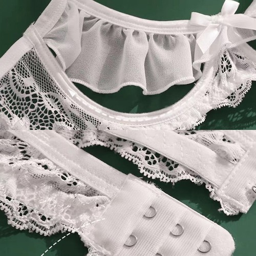 Women's Sexy Lace Bra G-String Lingerie Set Open Cup Bra + Open Crotch Panties ' - Picture 19 of 28