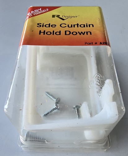 12 RV Designer White RV Curtains Holder Camper Windows Side Hold Down Tie Back - Foto 2 di 3