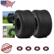 Set of 2 20x10-8 Lawn Mower Tires - Tubeless 4Ply Tractor Turf - Smooth Ride