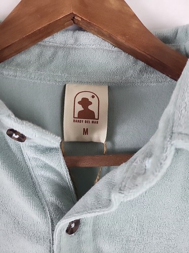 Dandy Del Mar The Tropez Shirt Gulf Blue Terry Cloth Top Size Medium - Picture 5 of 11