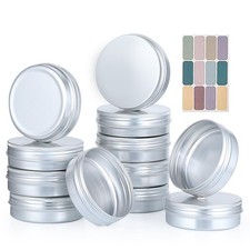 12 Pack 4 oz Silver Wide Mouth Round Aluminum Salve Tins Metal Containers Lids