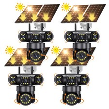 4x 16MP 4G SIM Solar Security IP Camera Outdoor 4 Lens PTZ CCTV Motion Detection